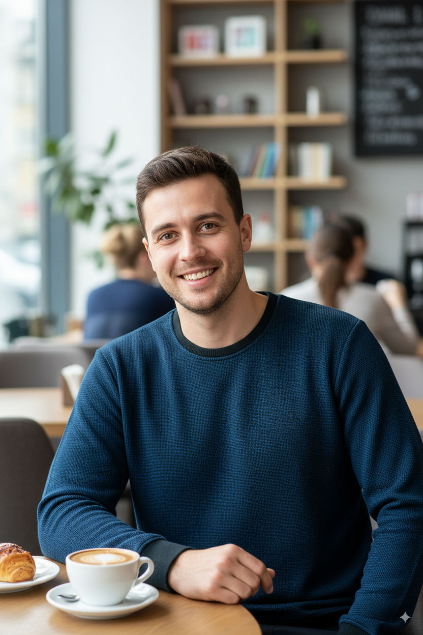 Erkek Kışlık Düğmeli Bisiklet Yaka Armalı Uzun Kollu Kırçıllı Şardonlu Pamuklu Dokuma Kazak